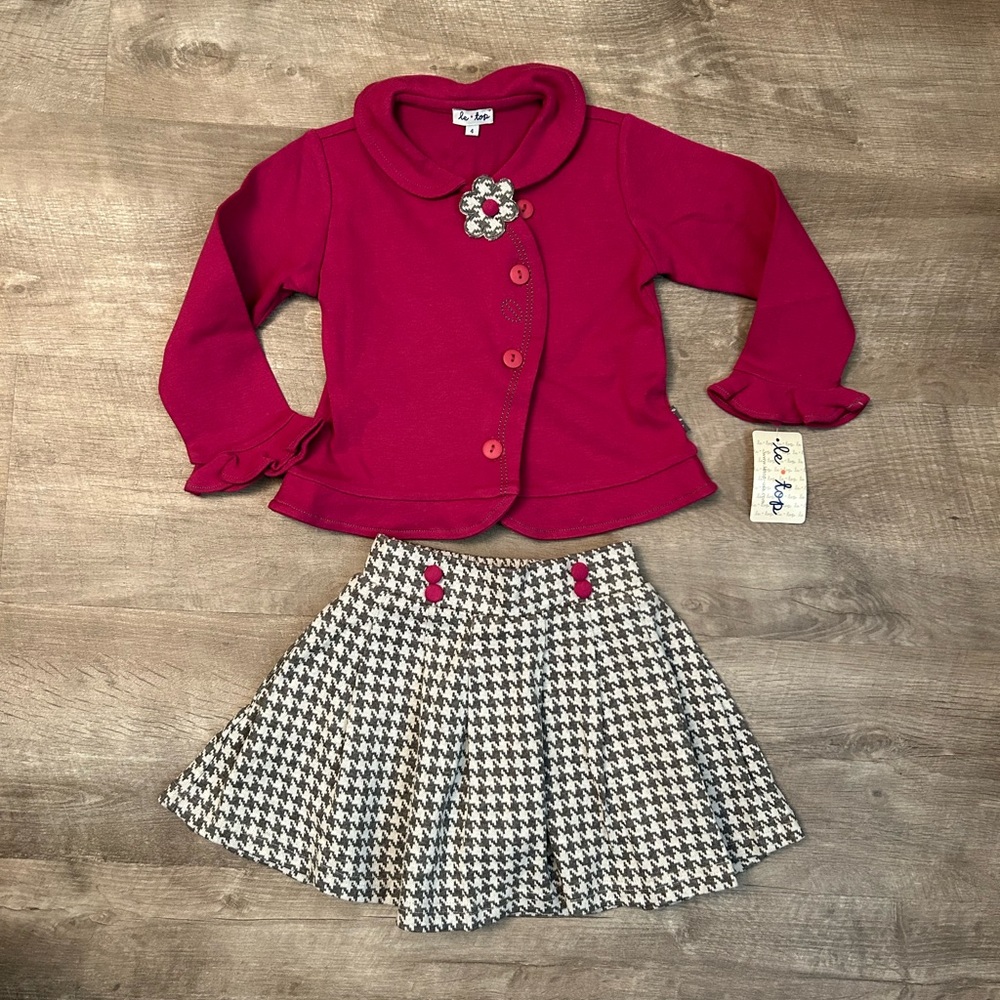 Houndstooth Skirt and Top Outfit | NWT